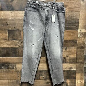 Good American The Weekender Jeans Straight Leg in Black Size 16 NWT